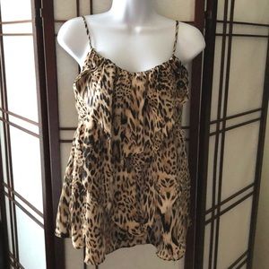 Forever 21 Animal print sleeveless swing top